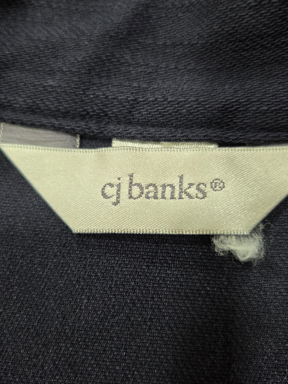 CJ Banks Dark Navy Zip Front Jacket Lightweight Minimal Career Stretch Size 2x - Picture 7 of 8